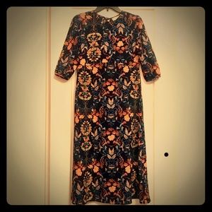 imadeline western Blue print midi dress